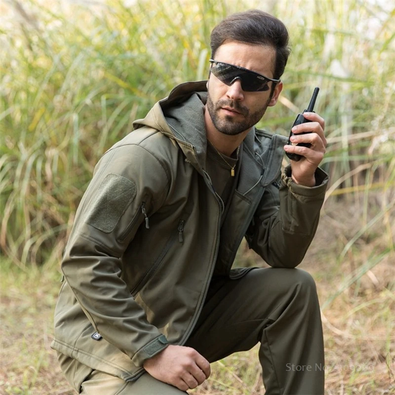 Водонепроницаемая куртка из мягкой кожи акулы военная тактическая штаны