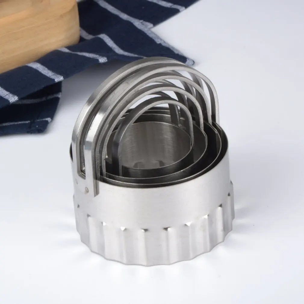 

Набор фрез для печенья из нержавеющей стали, круглая фреза для печенья с рифлеными краями, фреза для печенья