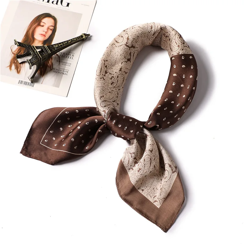 Женский атласный шарф с принтом пейсли 70 см| |