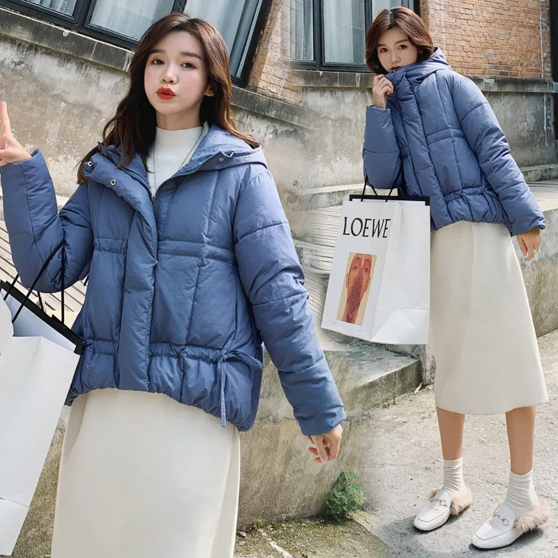 2019 зимняя теплая Студенческая пуховая хлопковая куртка женская короткая
