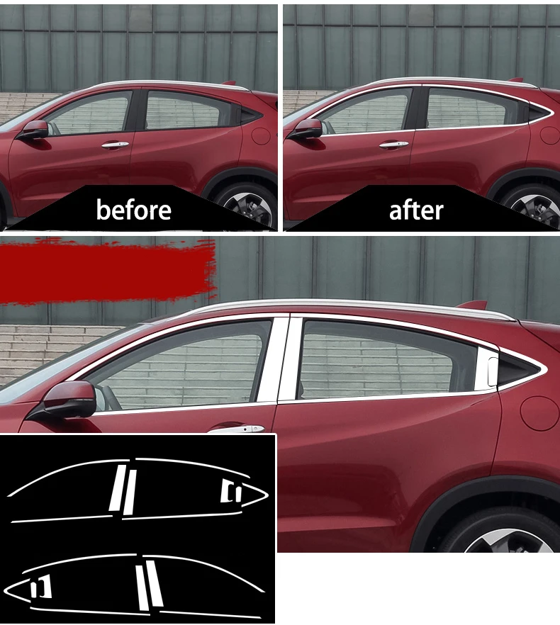 Накладки на подоконник из нержавеющей стали автомобильные аксессуары для honda hrv