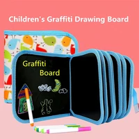 14 pageset portable soft drawing blackboard kids diy water chalk graffiti coloring book educational toys for children painting