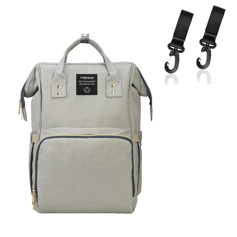 light gray Lequeen USB сумка для подгузников для мам брендовая Большая вместительная Детская сумка рюкзак для путешествий дизайнерская сумка для ухода за ребенком - Цвет: light gray