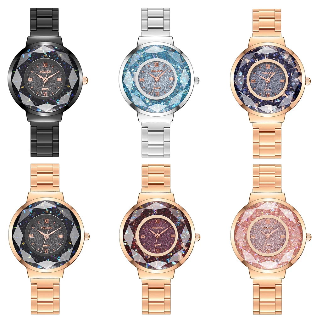

YOLAKO Women's Watch Stainless Steel Diamond Womens Watches Luxury Ladies Watch Female Clock Relogio Feminino reloj mujer 2019