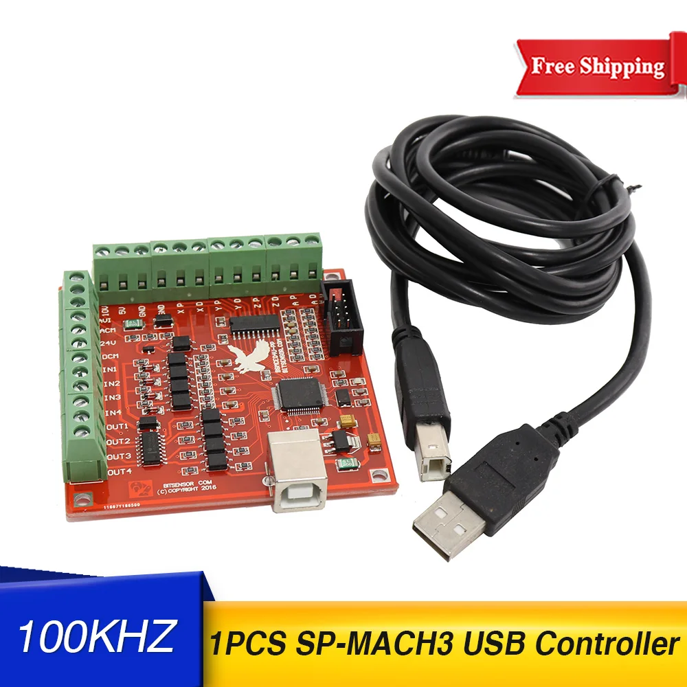 

Free shipping CNC USB SP-MACH3 100Khz Breakout Board 3 Axis Interface Driver Motion Controller Suitable for stepper motors