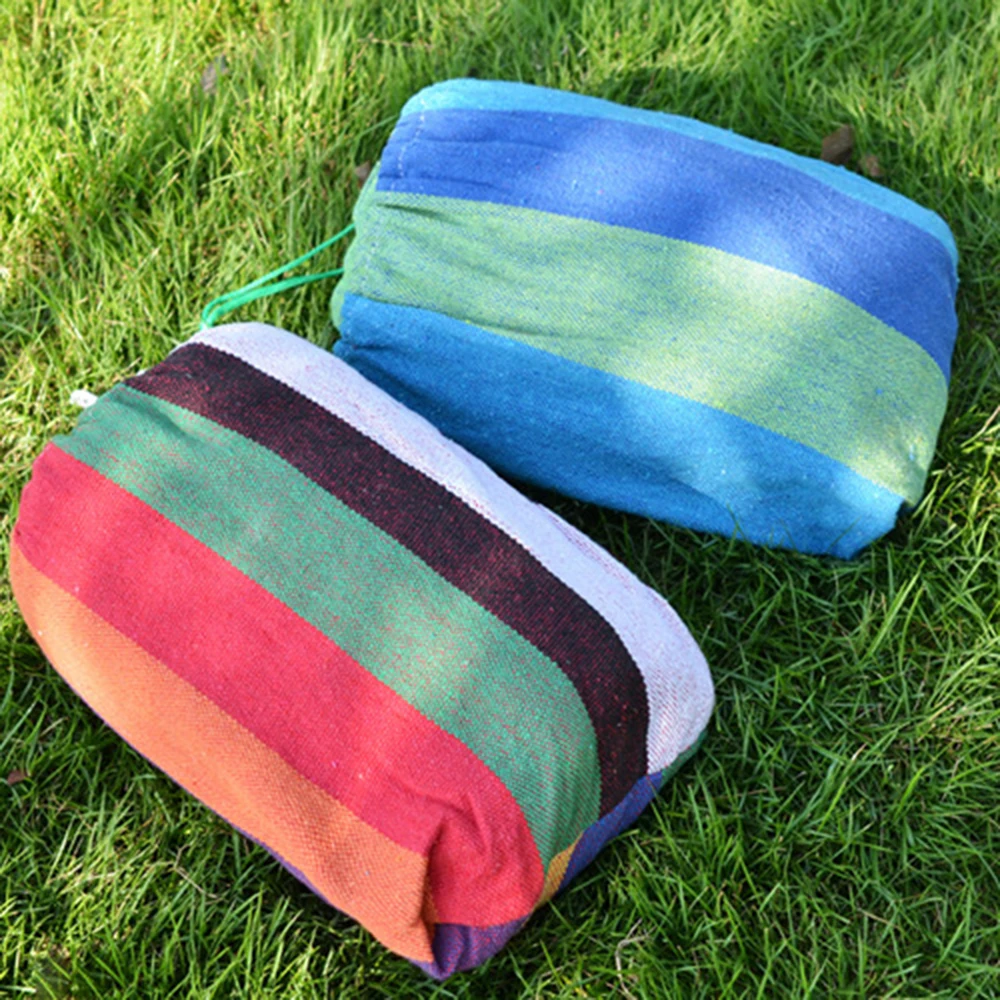 

Ultralight Camping Hammock With Backpack Hot Sale Rainbow Outdoor Leisure Portable Hammock Canvas Hammocks