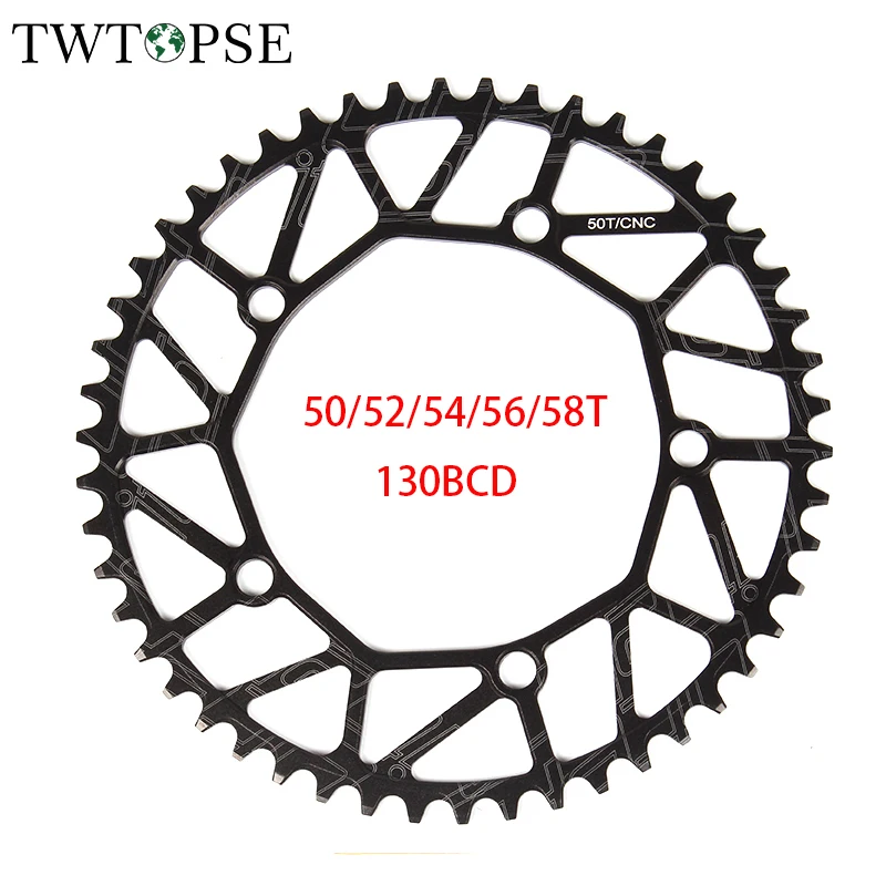 

TWTOPSE 130BCD AL7075-T6 Bicycle Bike Chain wheel For Brompton Folding Bike Cycling Round Shape Wide 130mm 50T 52T 54T 56T 58T