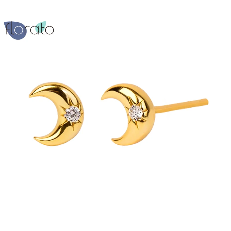

Exquisite Small Curved Moon Korean Stud Earrings For Women 925 Sterling Silver Piercing Earrings Fine Jewelry Earings Pendientes