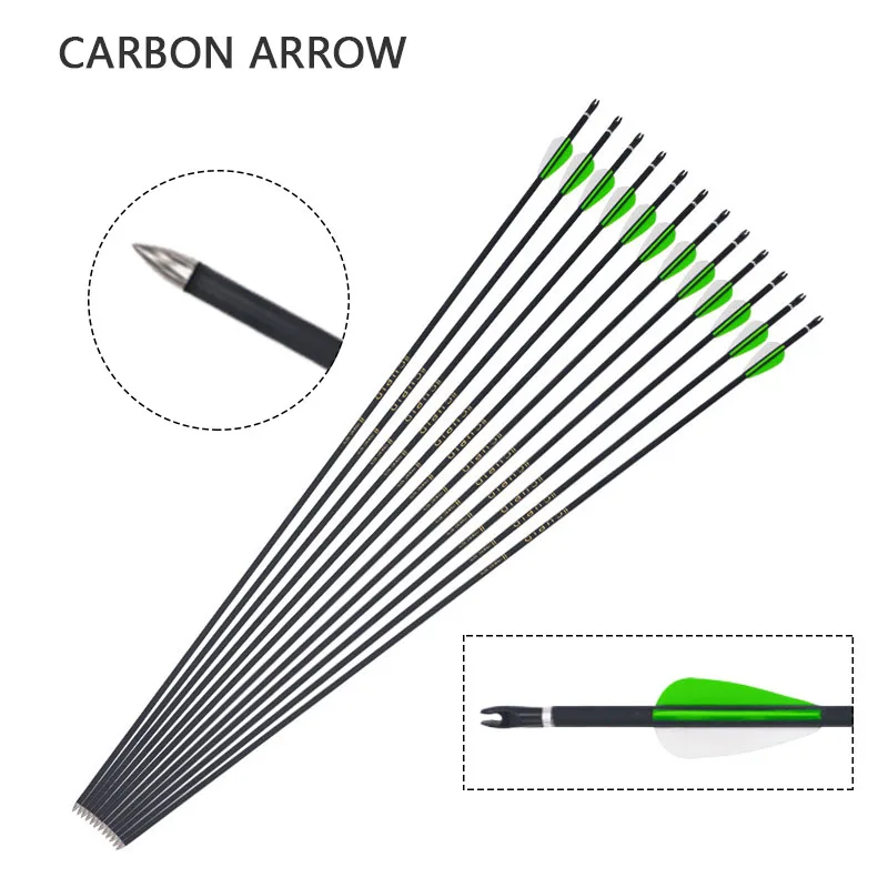 Стрелы из углеродного волокна 32 дюйма 800 для рекурсивного/блочного Лука 3/6/12