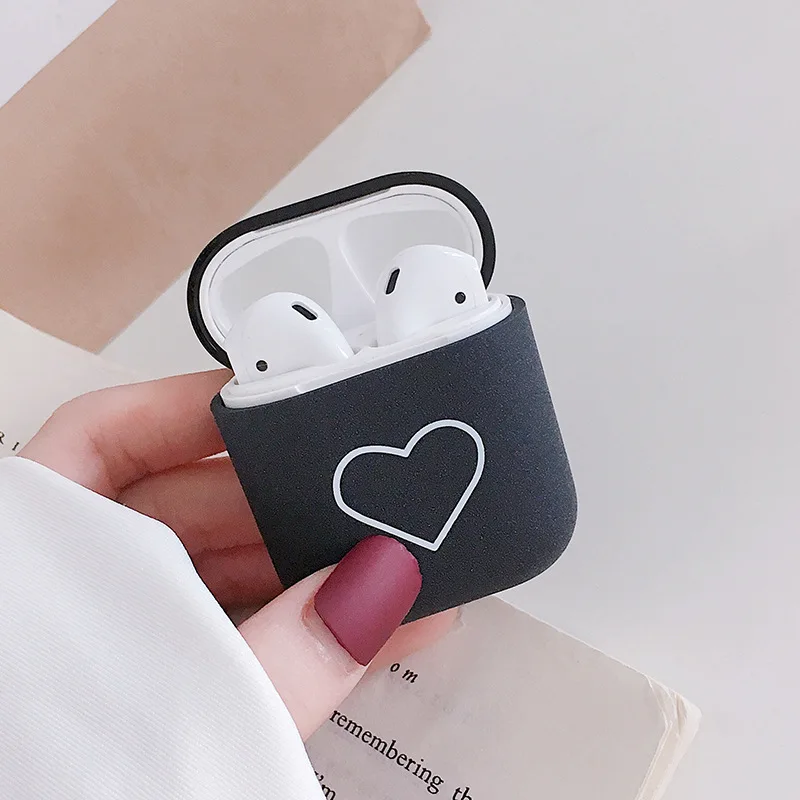 Чехол для Airpods 2 1 Love Heart PC Bluetooth беспроводные наушники защитный чехол Apple Air pod
