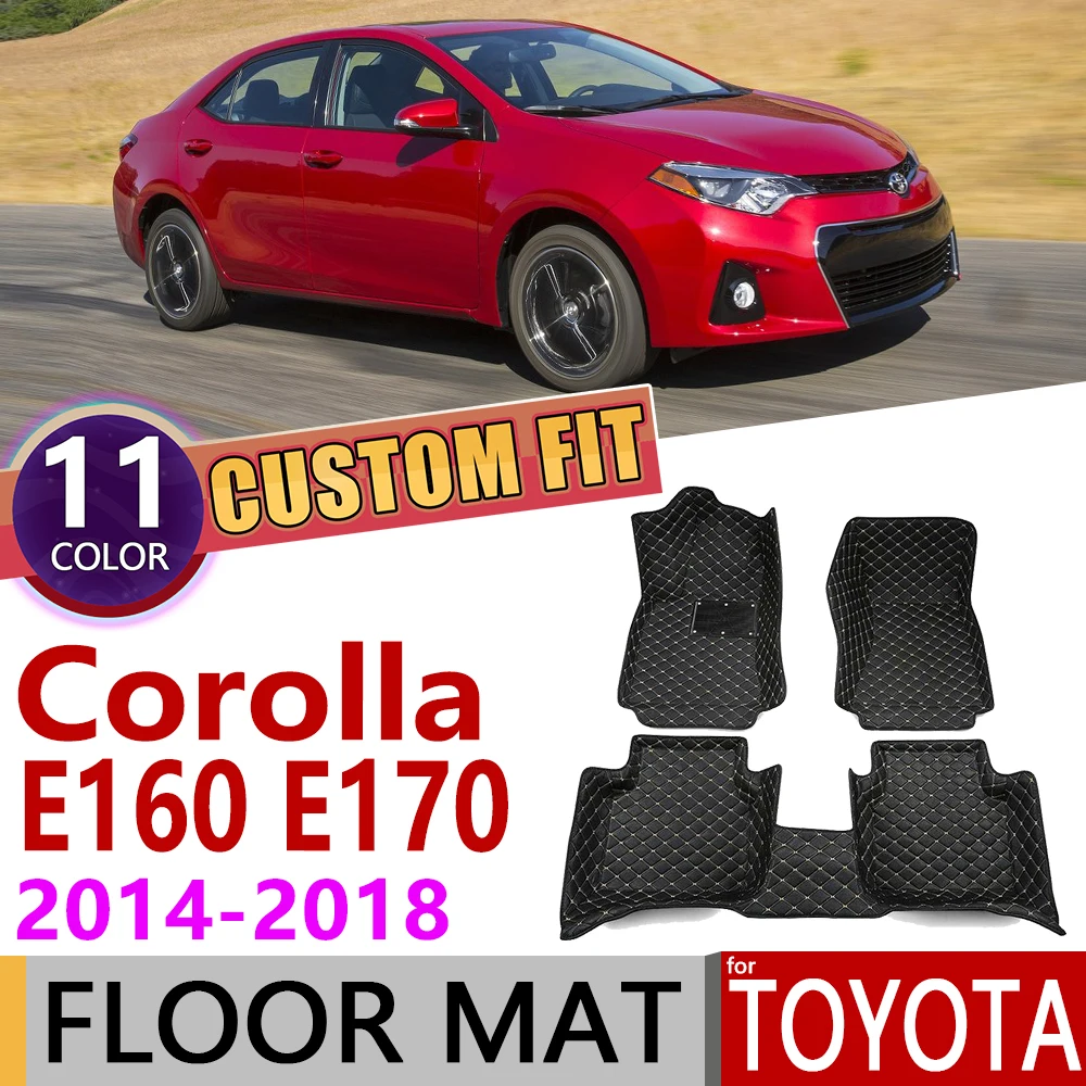 Кожаные автомобильные коврики на заказ для Toyota Carolla Altis E160 E170 2014 ~ 2018 5 мест коврик