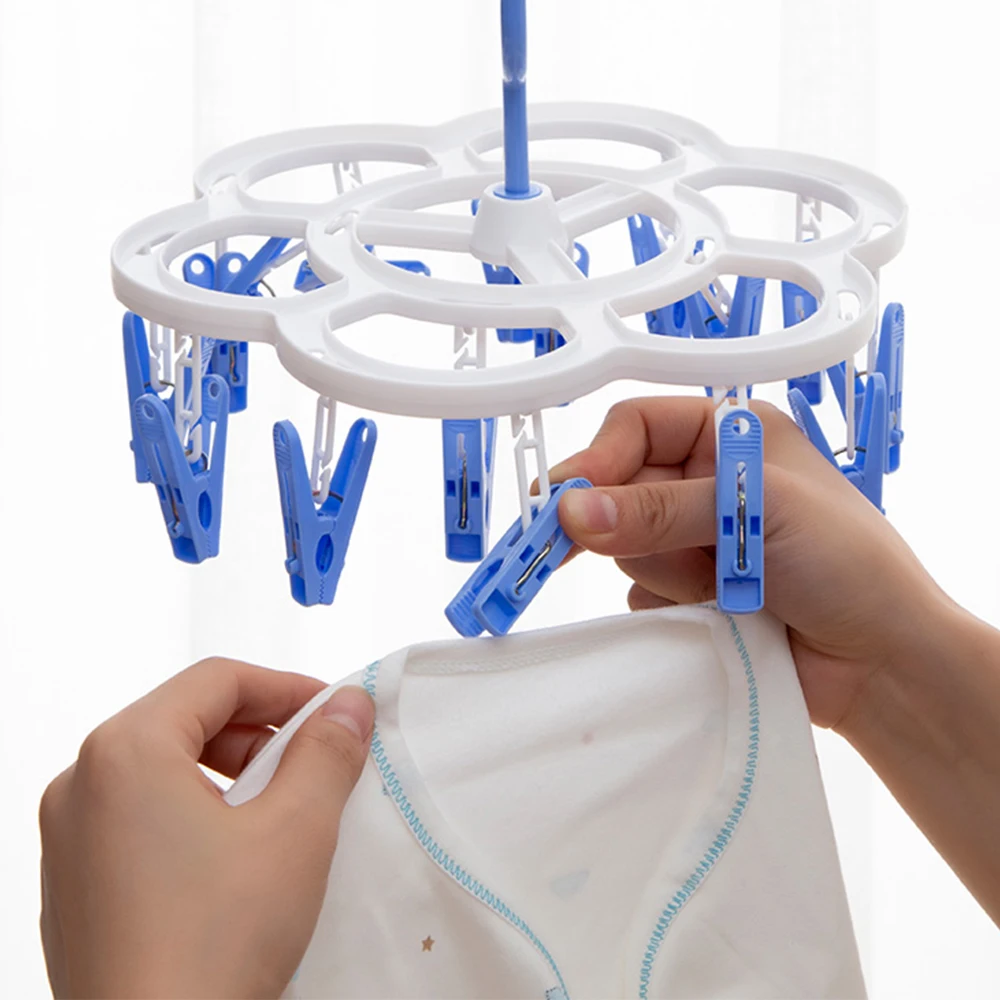 16 клип Носки для сушки одежды прищепка Многофункциональный вешалка хранения