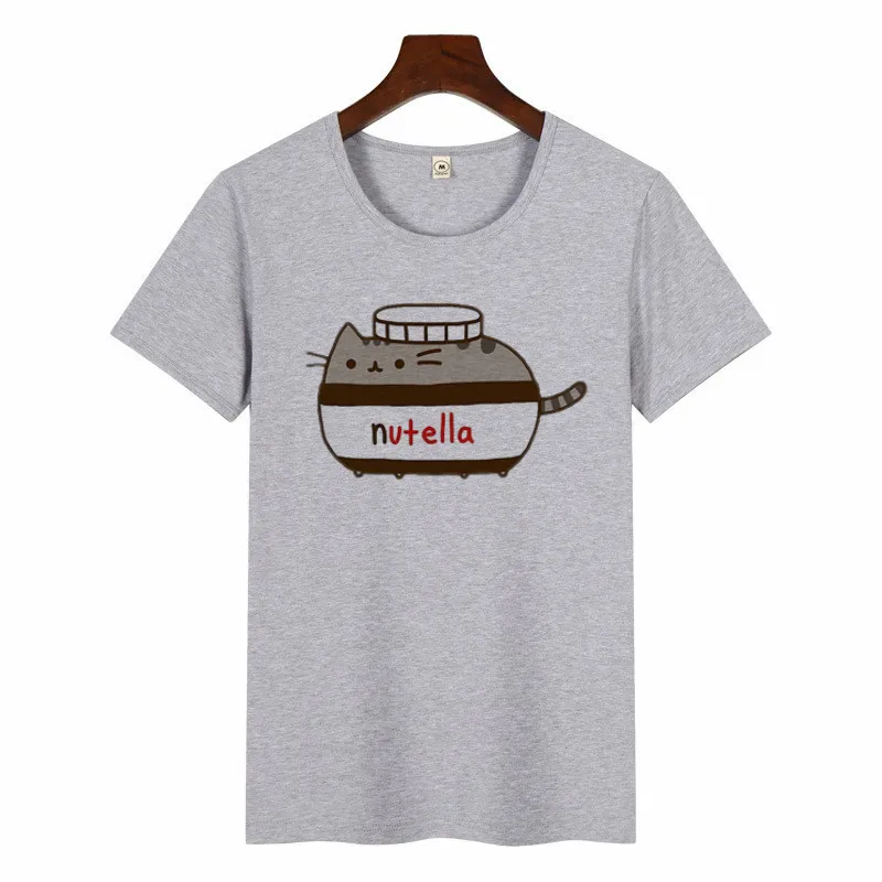 p1574-1-grey Nutella Kawaii футболка с принтом женская 90s Harajuku Ullzang модная футболка графическая Милая мультяшная футболка корейский стиль Топ Тройники женские - Цвет: p1574-1-grey