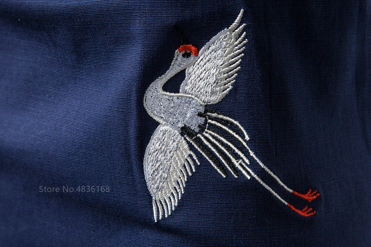Китайский топ кран Emboridery винтажные рубашки Тан костюм кунг-фу традиционная китайская одежда для мужчин Новогодняя одежда мужской ханьфу