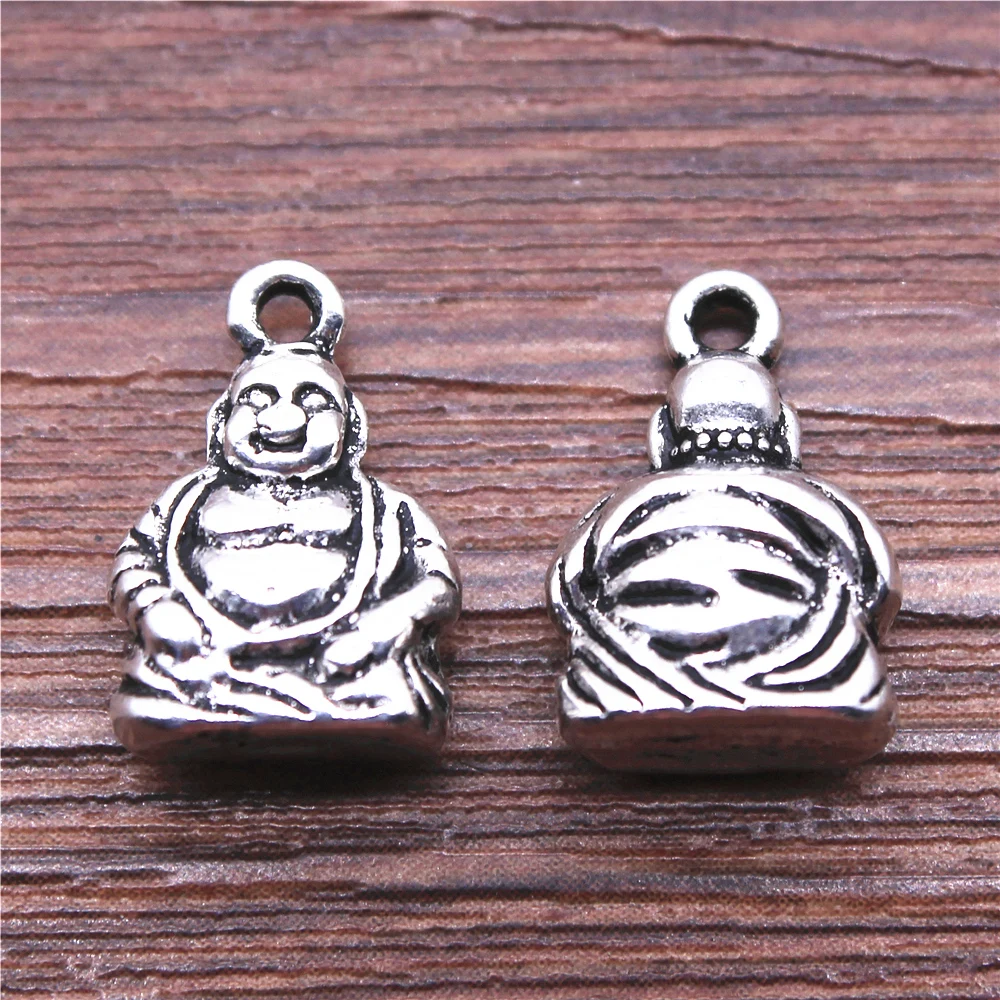 6 шт./лот амулеты статуя Будды Maitreya DIY ювелирное изделие антикварный серебряный