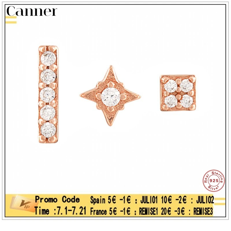 INS Mini 1 набор 3 шт золото/серебро/розовое золото милые мини 925 пробы серебряные