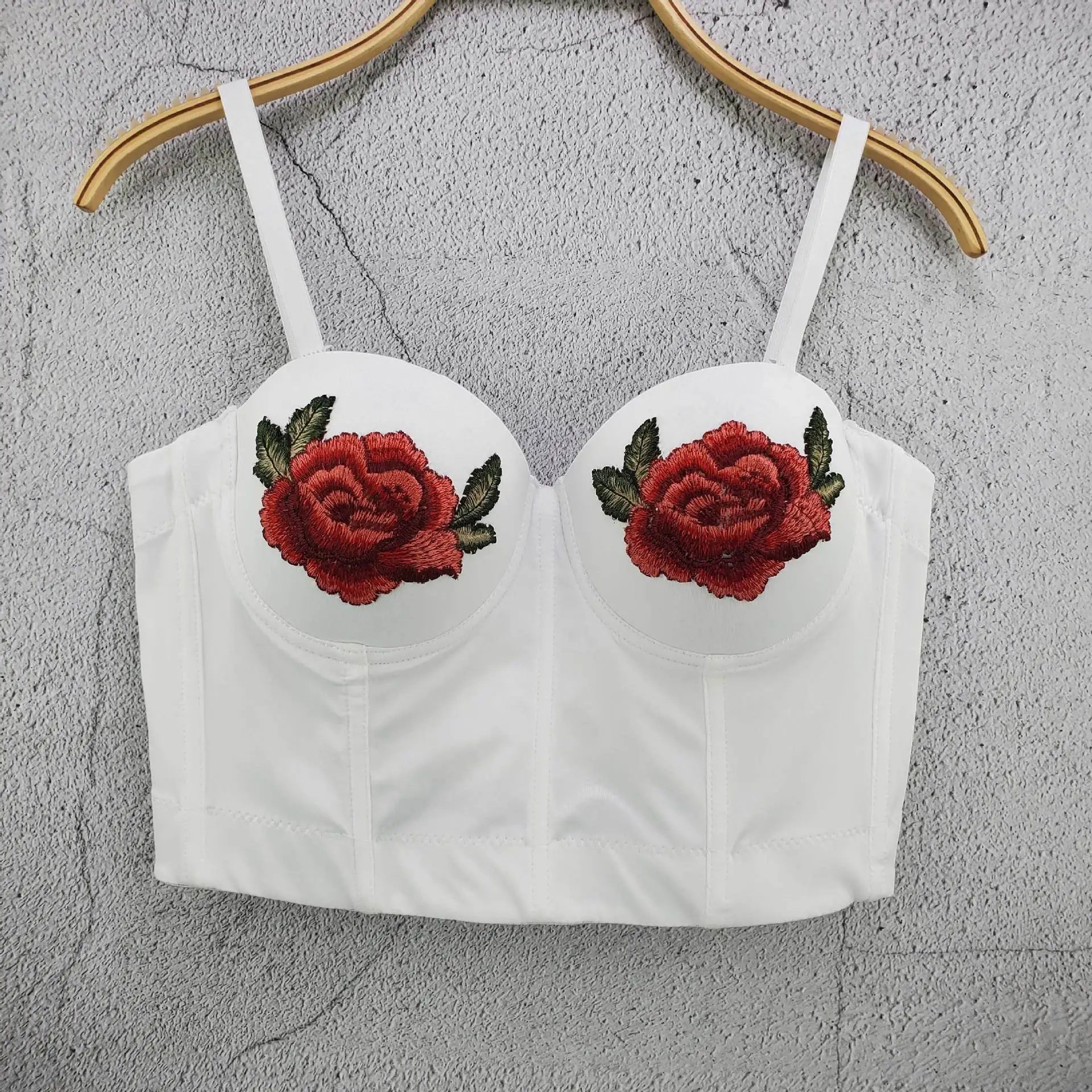

2020 New Flower Embroidery Tube Top Women's Slim Slim Retro Niche Wearing Camisole Tide