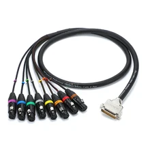 1Pcs DB25 to 8 XLR male and female Protools HD data cable 8 I/O output ports fantail fever audio cable