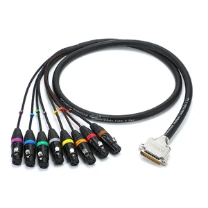 1pcs db25 to 8 xlr male and female protools hd data cable 8 io output ports fantail fever audio cable free global shipping