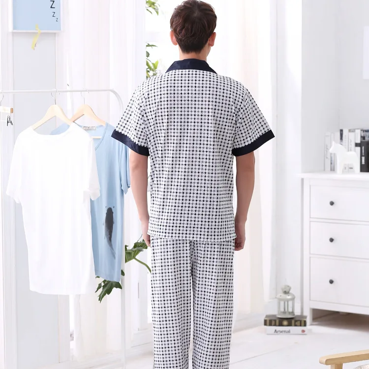 Пижама мужская Трикотажная в горошек хлопок простые пикантные мягкие