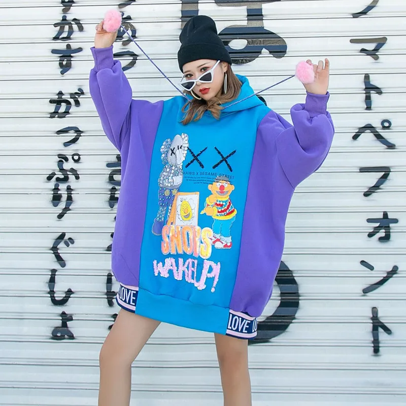 Студенческие милые Мультяшные свитшоты с пайетками свободные пуловеры