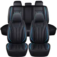 Full Set 5 Seat Car Seat Covers PU Leather Seat Cushion Protector for Chevrolet Silverado Sierra 1500 2500HD 3500HD 2007-2021