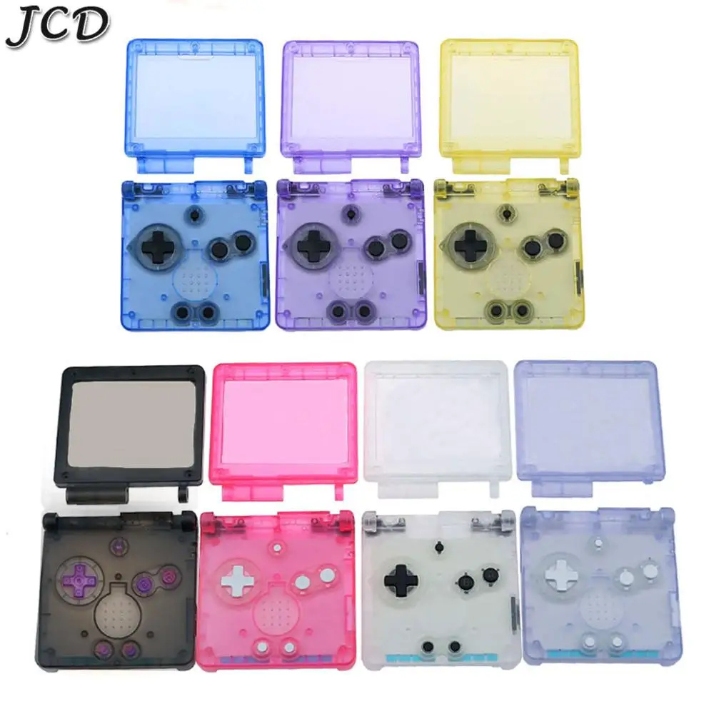 

JCD Transparent Clear Color Clear White black blue Pin purple For GameBoy Advance SP Shell For GBA SP console Housing Case Cover