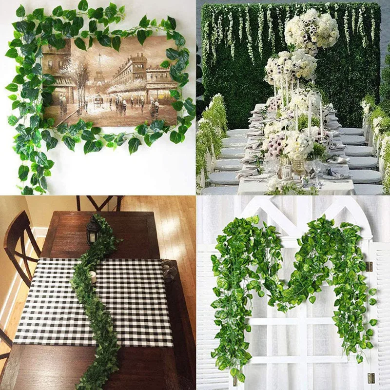 

12Pcs Artificial Ivy Garland Leaf Vines Plants Greenery Hanging Fake Plants for Wedding Backdrop Arch Wall Jungle Party