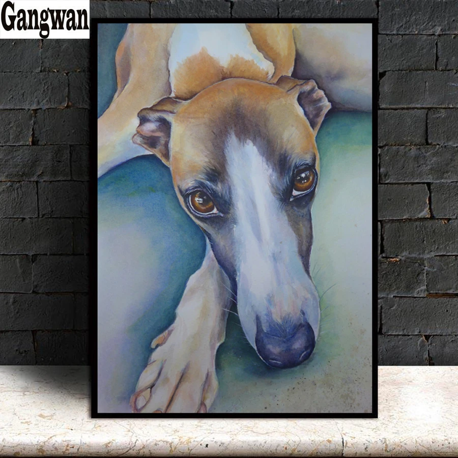 Алмазная картина Whippet 5d Diy вышивка крестиком милая Бриллиантовая мозаичная