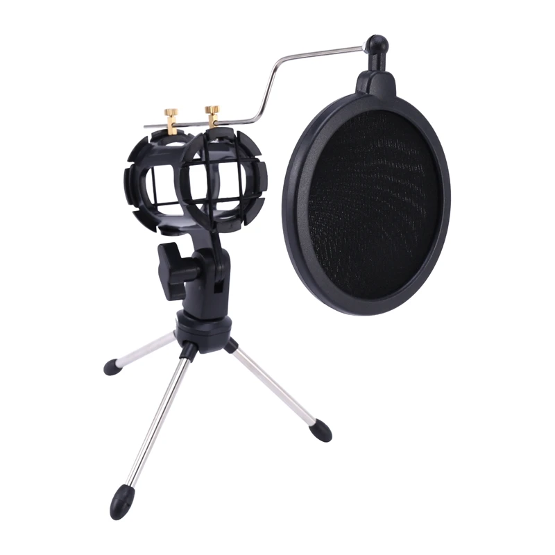 

P-9 Capacitive Live Microphone Set Computer Voice Chat Musical Microphone with Bracket for Live/Interview/Game Voice