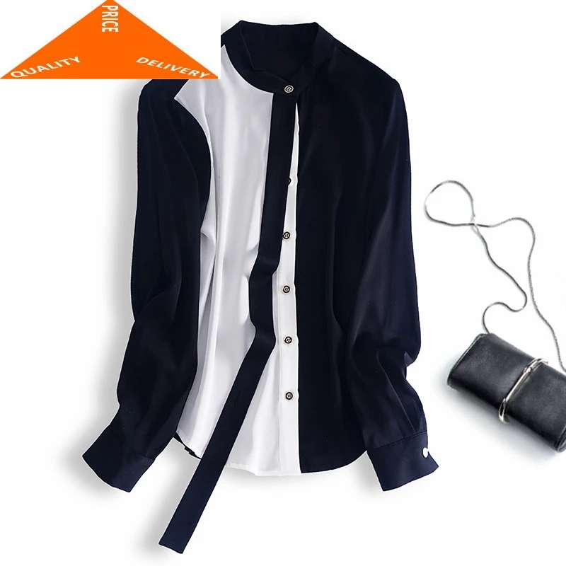 

Summer Real Spring Silk Blouse Women Blusas Mujer De Moda 2020 Korean Office Ladies Shirt Elegant Long Sleeve Tops 6400