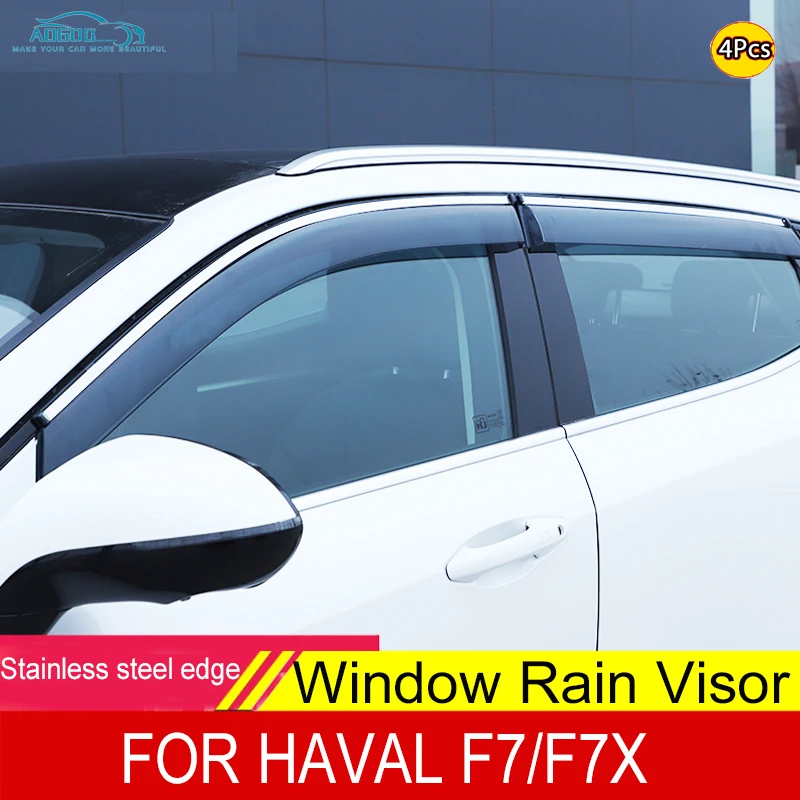 For Haval F7 F7X Window Visor Sun Rain Wind Deflector Awning Shield Vent Guard Shade Cover Trim Film Car Accessories