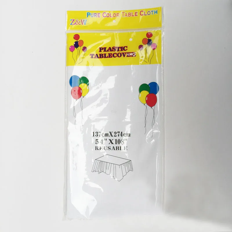 

137*274cm Solid Color Tablecloth Table Cover Disposable Tableware Birthday Celebration Baby Shower Wedding Catering Events