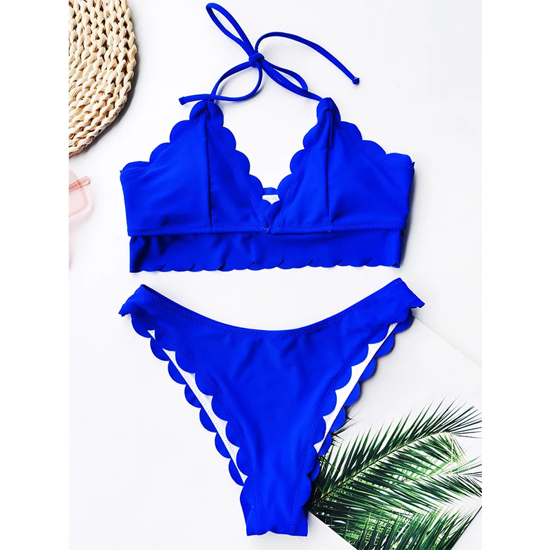 

2021 Sexy Bikini Women Swimsuit Cut Flower Bikini Set Push Up Swimwear Female Bikini Set Solid Bathing Suits Beach Wear Swimming
