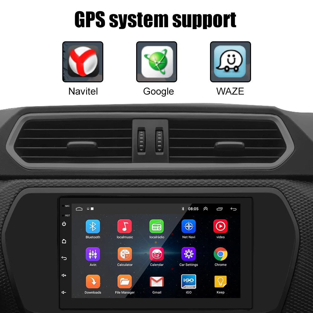 $55.42 7 Inch Car Radio 2 Din Android 10.1 Stereo Multimedia Video Player 1G/2G/4G RAM 4/8Core WIFI Bluetooth GPS Universal Audio FM