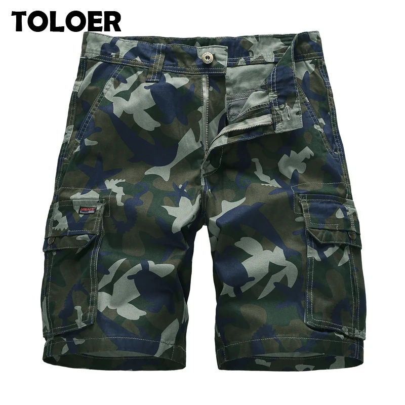 Мужские камуфляжные шорты карго повседневные свободные мешковатые пляжные в