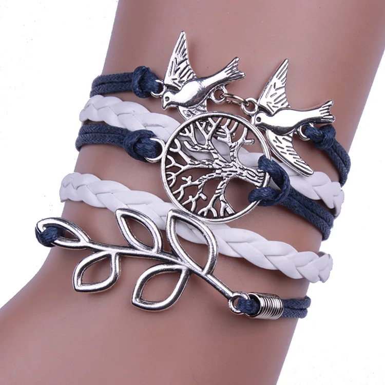 Новые ювелирные изделия мир голубь лая веревка тканый женский браслет подарок |