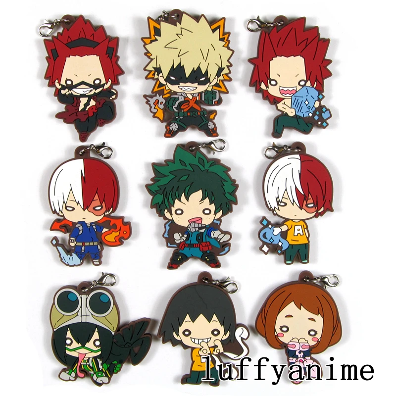 

My Hero Academia Rubber Mascot Pendant Heroaca Midoriya Izuku Todoroki Shoto Asui Tsuyu Bakugou Katsuki Phone Strap Keychain