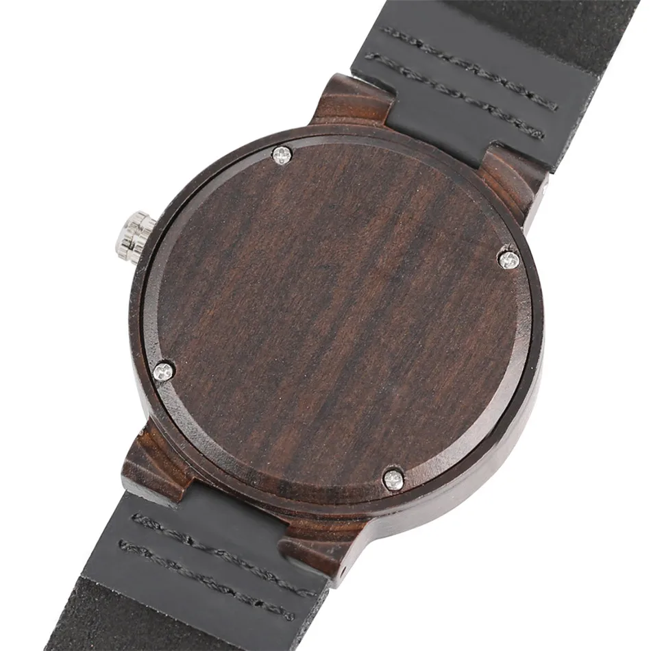 

REDFIRE Unique Blue Irregular Pattern Dial Ebony Wood Quartz Watch Ladies Genuine Leather Wooden Hot Fashion Wristwatches Gifts