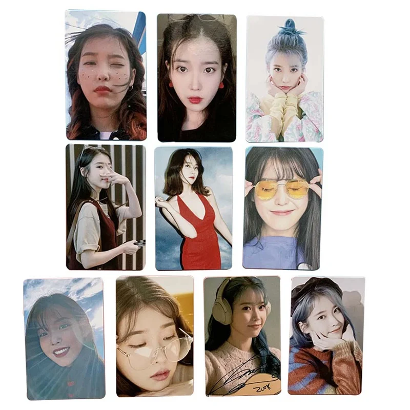 10Pcs/Set IU Ji Eun KPOP New Album Self Made Paper Lomo Card Photo Poster Photocard Fans Gift Collection | Канцтовары для офиса и