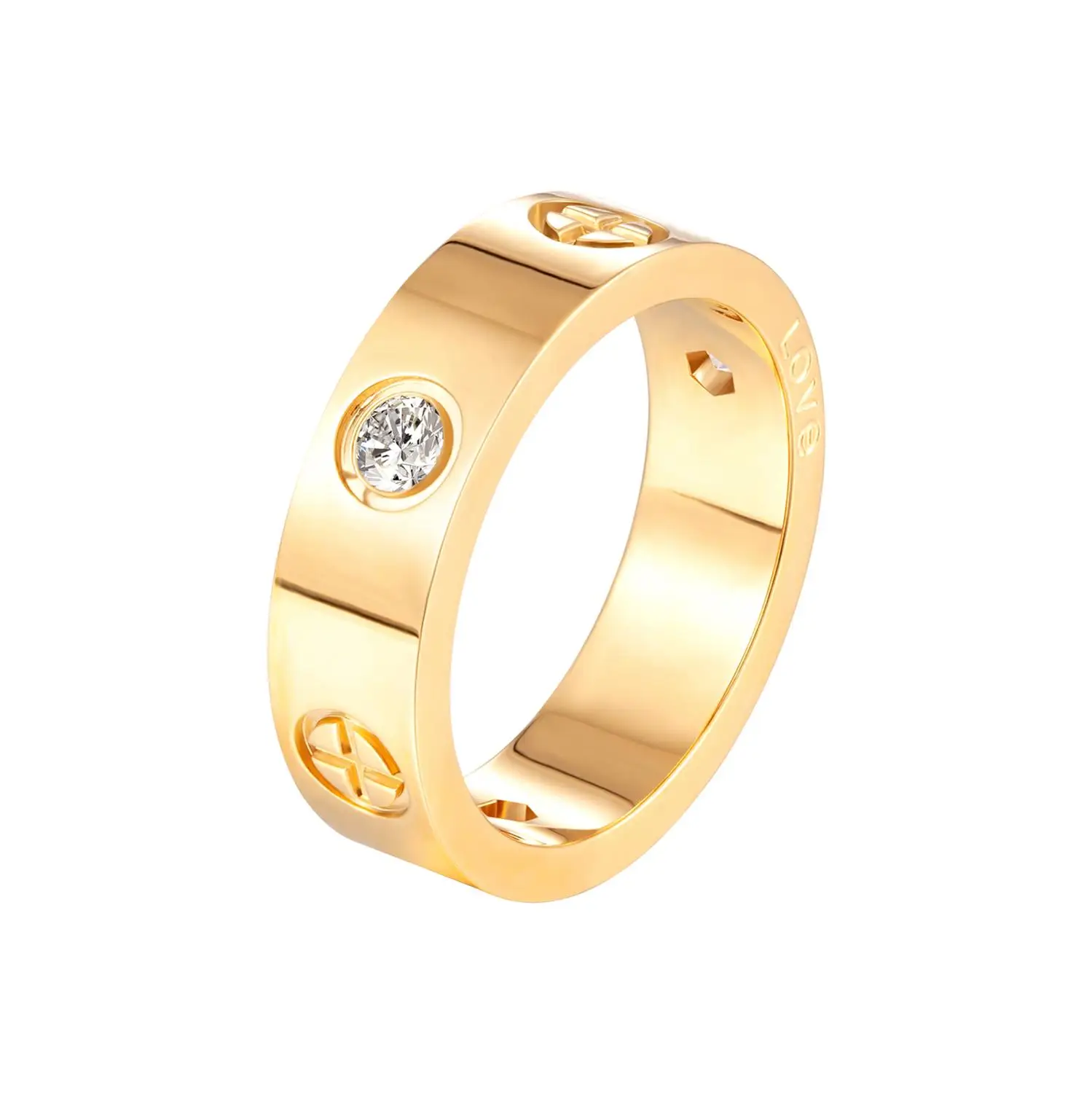 

Trendy Cross Cz Crystal Ringen Rvs Gold Kleur Liefde Ring Voor Vrouwen Mannen Paar Bruiloft Luxe Merk Sieraden