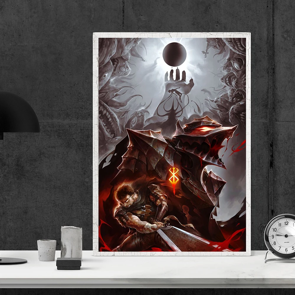 Постеры и принты японского Аниме Berserk мультяшное настенное искусство картины на