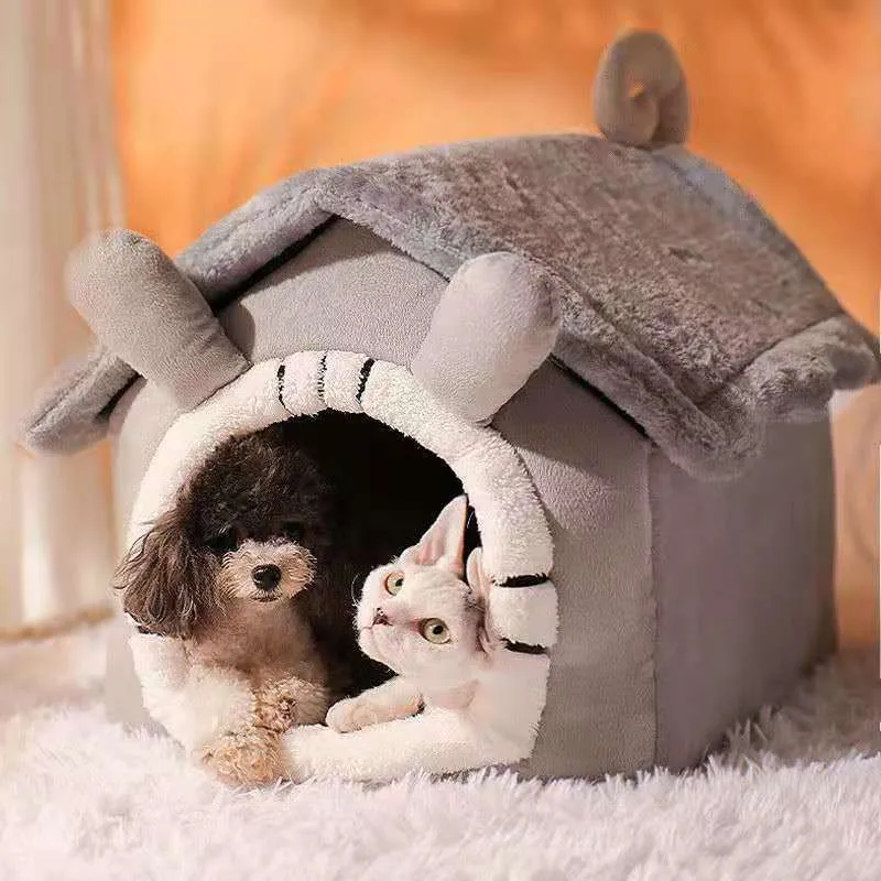 

Cat Bed House Four Seasons Universal Enclosed House Small Dog Teddy Removable Bed Cat House Winter Warm Pet Supplies
