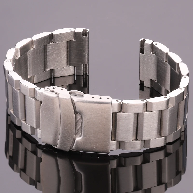 

Stainless Steel Watch Band Strap Women Men Metal Watchband Link Bracelet 18mm 20mm 22mm 24mm Accessories Silver Rose Gold Black