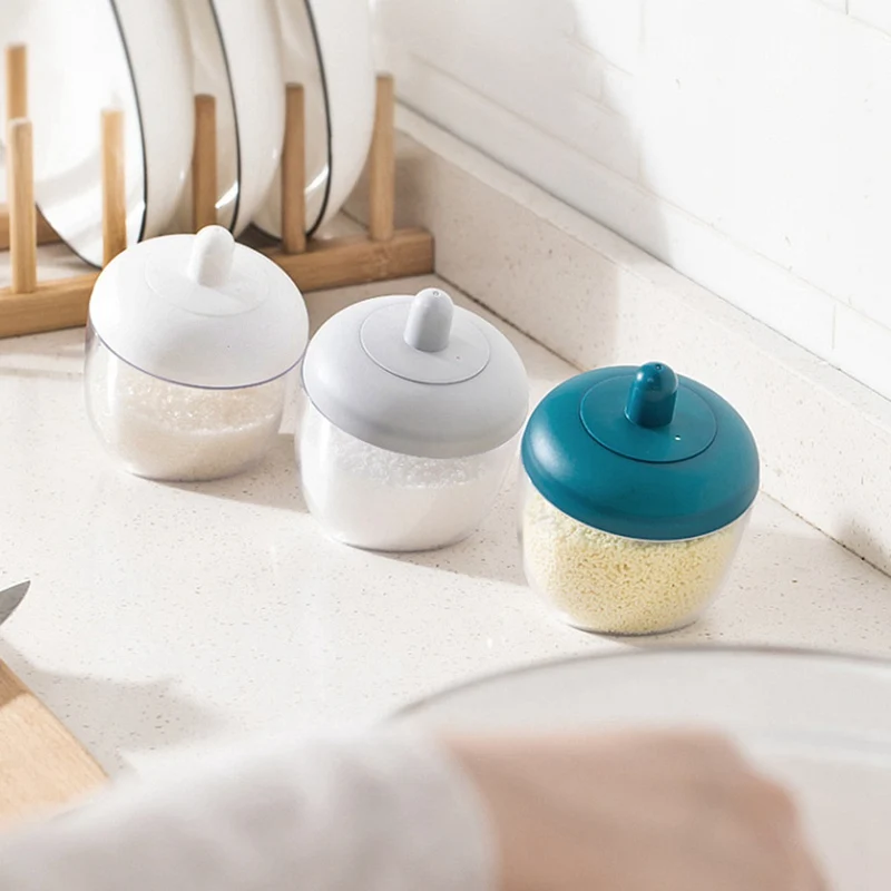 

260ml Seasoning Jar Oil Honey Salt Spice Container Condiment Bottle With Spoon With Exquisite Craft It Has Smooth Sides And Corn