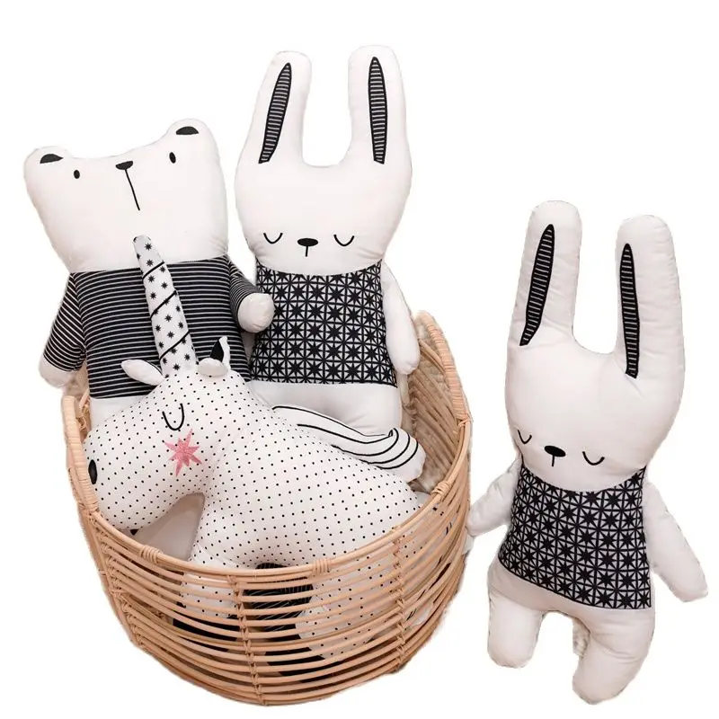 

INS Nordic style rabbit unicorn white bear plush stuffed toy pillow home sofa cushion decoration fabric comfortable holiday gift