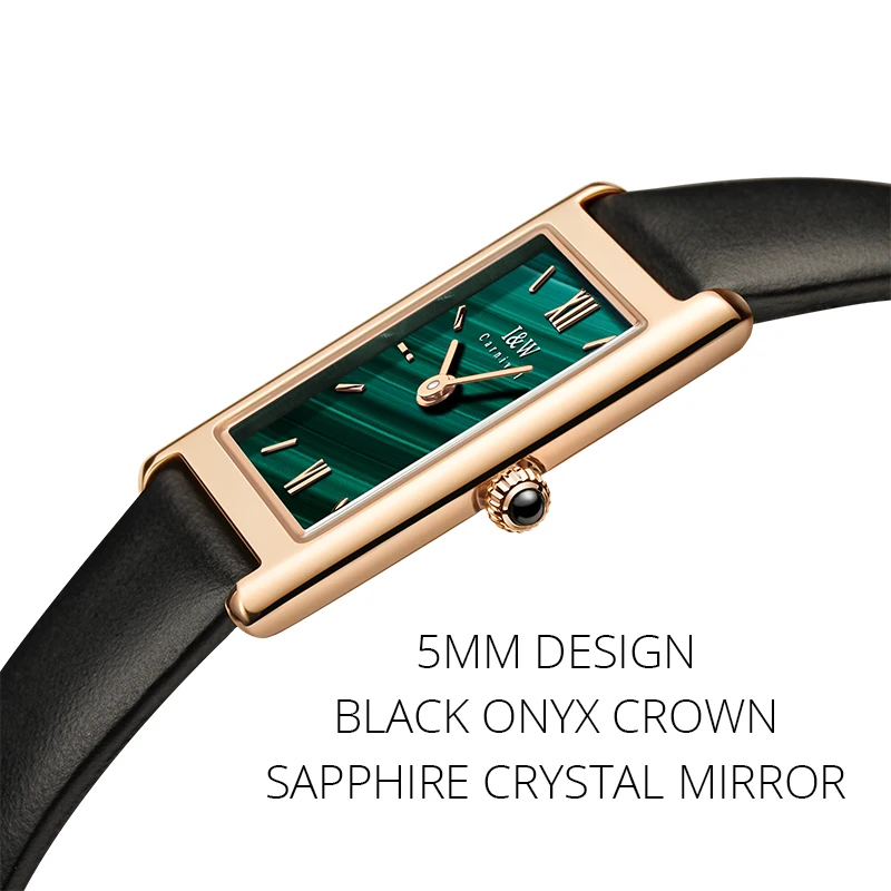 

Zegarek Damski 2021 Luxury brand I&W Fashion Ultra-thin Swiss Movement Women's Watches Sapphire Waterproof Green Watch For Girls