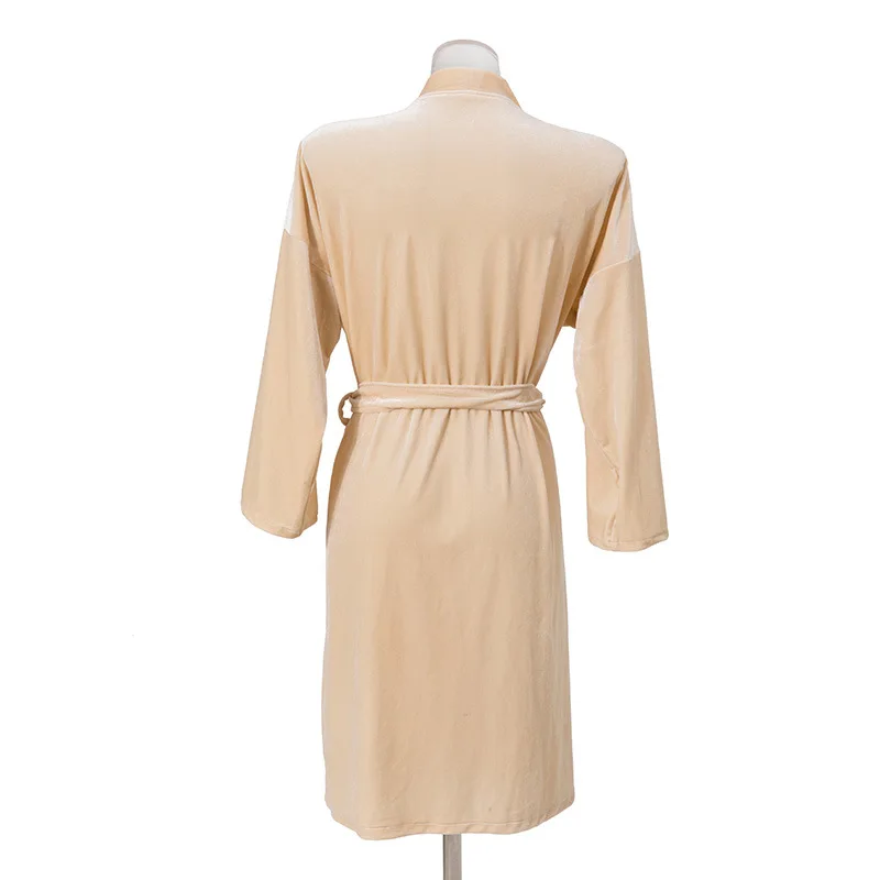 Embroidery Letter Women Kimono Bathrobe Gown Velvet Bride Bridesmaid Wedding Robe Nightwear Velour Sleepwear Intimate Lingerie