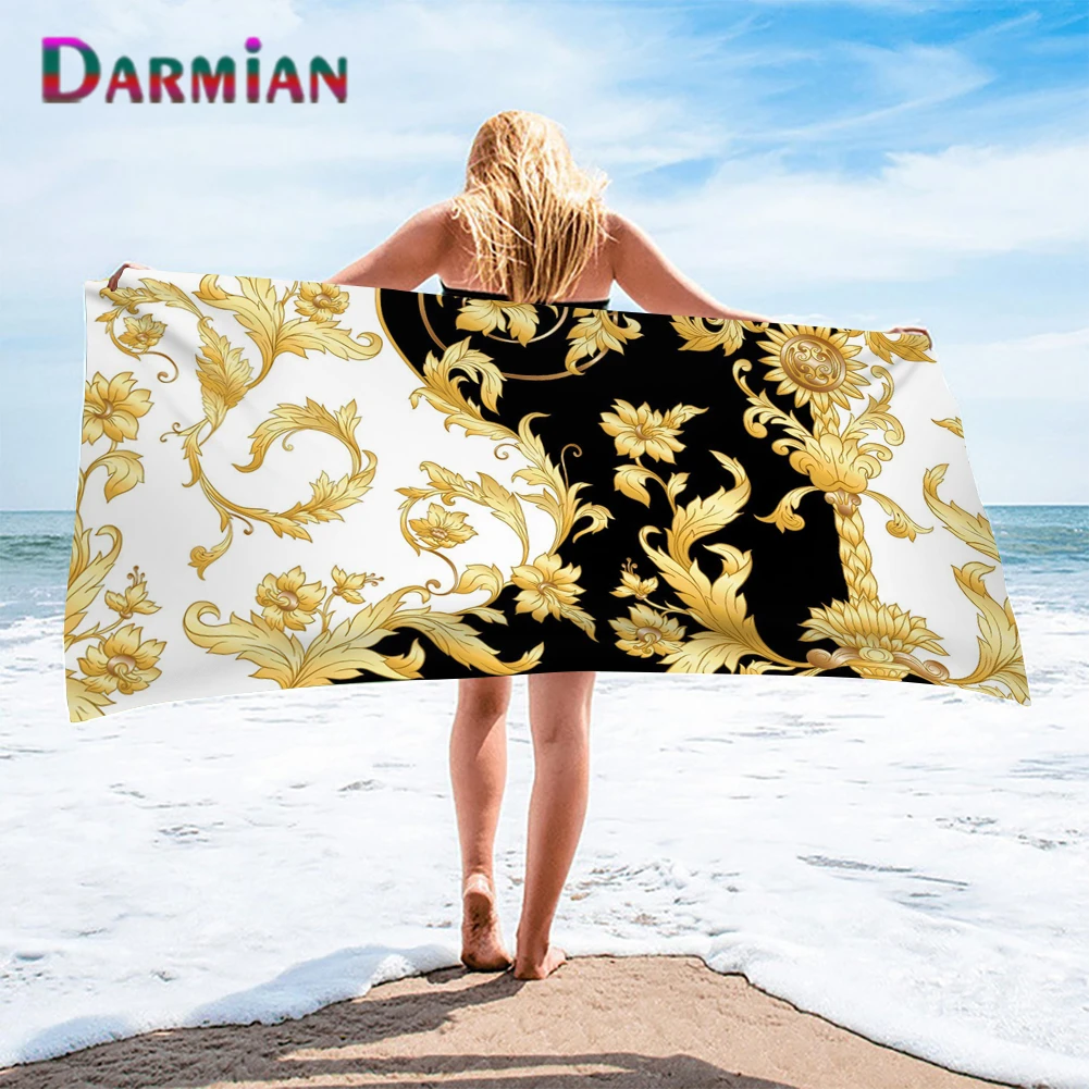 

DARMIAN 2021 Advanced Luxury Eurpoen Design Microfiber Absorbent Beach Towels for Man Women Home/Hotel Bath Towels Travel Toalla
