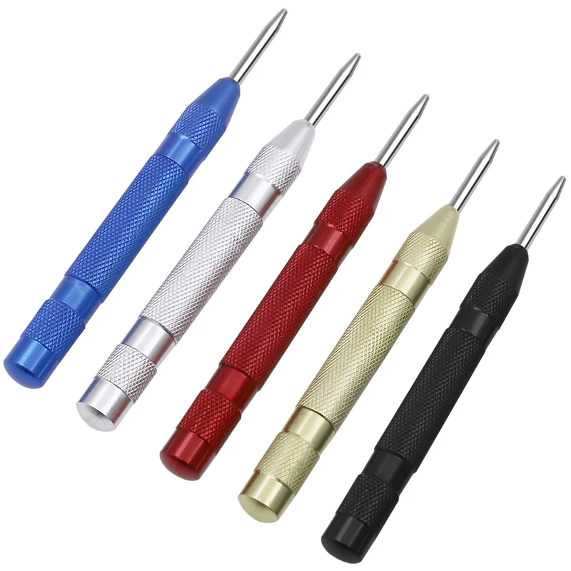 

Automatic Center Pin Spring Loaded Mark Center Bit Glass Window Punch Breaker 5-inch Tool Wood Indentation Mark Woodworking Tool